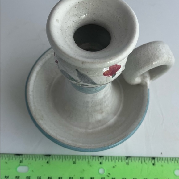 Vintage 80's Stoneware Handmade Pottery Candlestick Holder - Picture 5 of 8
